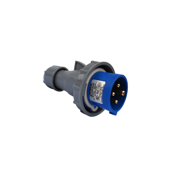Famatel Utikač 16A, 220-240V, 3 polni (3P+T), H9,IP67 - 14201