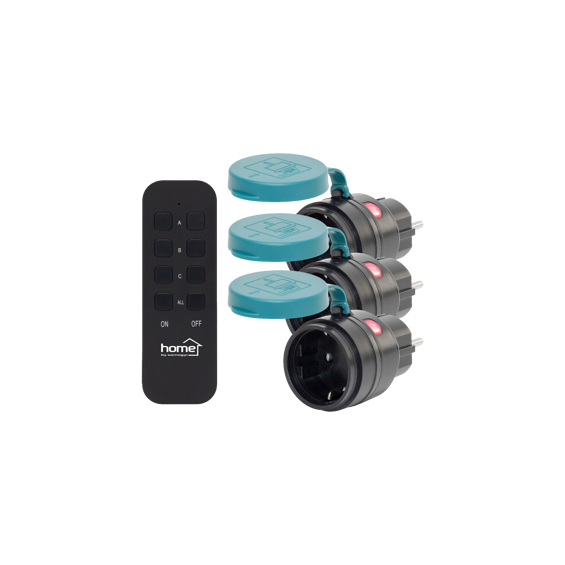 home Strujna utičnica sa daljinskim upravljačem, set 3 kom. - THO2313