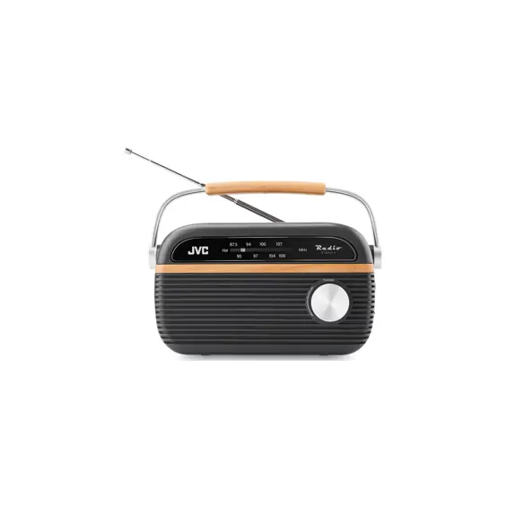 JVC RA-E215G Prijenosni FM Radio – Analogni Tuner, Mrežno i Baterijsko Napajanje, Sivi