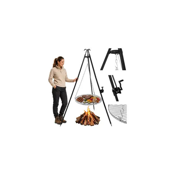 KAMINER vrtni tripod roštilj s inox rešetkom 70 cm