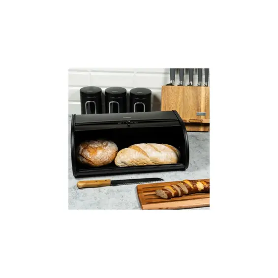 Klausberg KB-7098 metalna kutija za kruh s 3 posude – crna