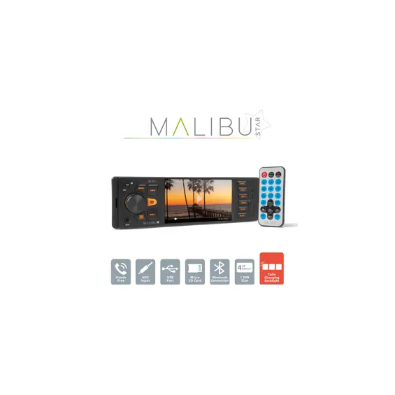 Malibu Star", 1-DIN Auto Multimedia player s Bluetoothom, FM RDS tunerom, USB/SD/MMC čitačem, AUX ulazom i 4x50W snagom