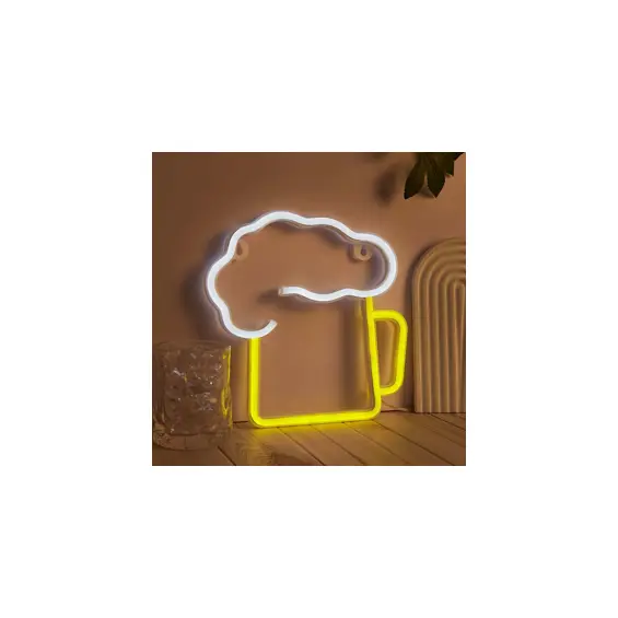 MANTA LED svjetleća oznaka BEER SNL34YET – dekorativni LED znak za bar i zabavne prostore