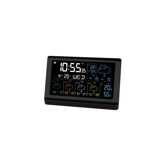 MANTA Windy MTO200B vremenska stanica s WiFi-jem, satom, budilicom i vanjskim senzorom – crna