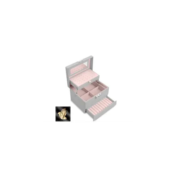 Massido kutija za nakit MS‑704 — siva, eko koža