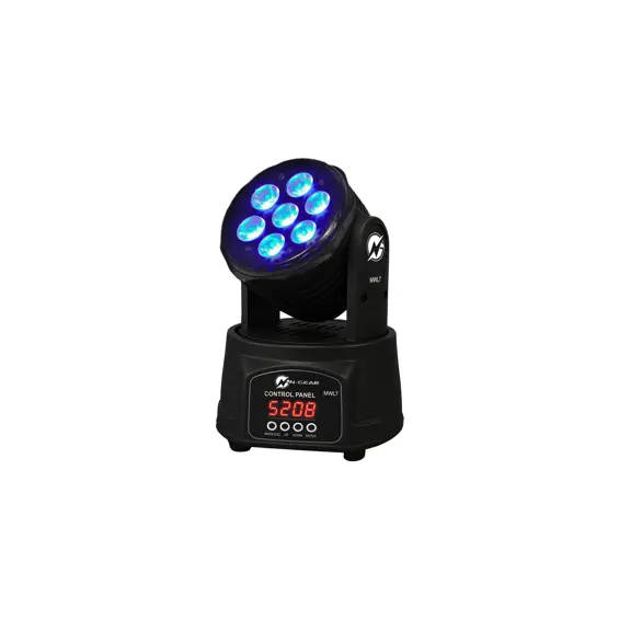 N-Gear Moving Head Light – Pokretna Glava s 7 RGB LED Dioda, DMX In/Out