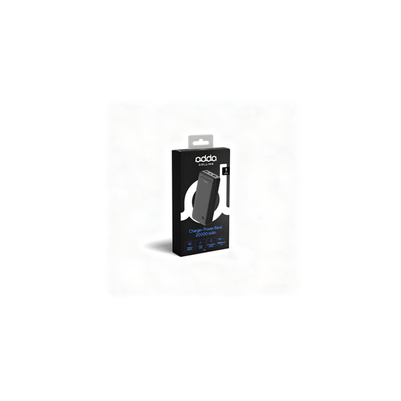 Powerbank Adda Collins PB-007-BK, 20000mAh, Type-C ulaz, USB-A i Type C izlazi, 10W, crna