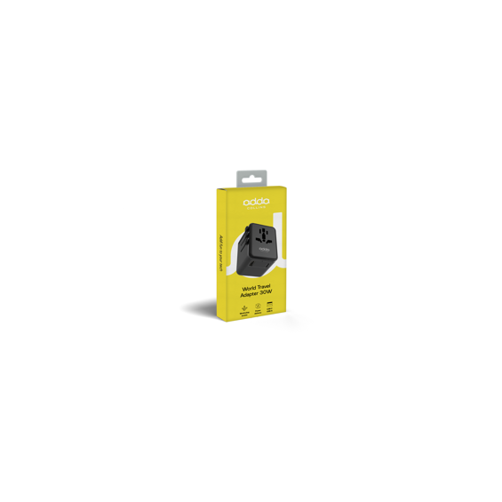 Putni adapter Adda Collins WTA-001-BK, USB-A + Type C utor, US,EU,UK,AUS,