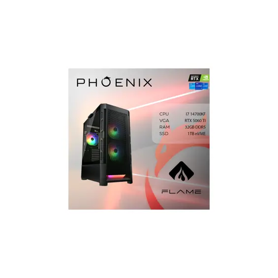 Računalo Phoenix FLAME X-505 Intel i7 14700KF/32GB DDR5/NVME SSD 1TB/RTX 5060 TI 8GB/700W 80+