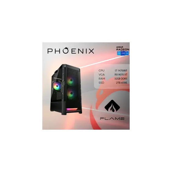 Računalo Phoenix FLAME X-523 Intel i7 14700KF/32GB DDR5/NVME SSD 2TB/RX9070 XT 16GB/850W 80+