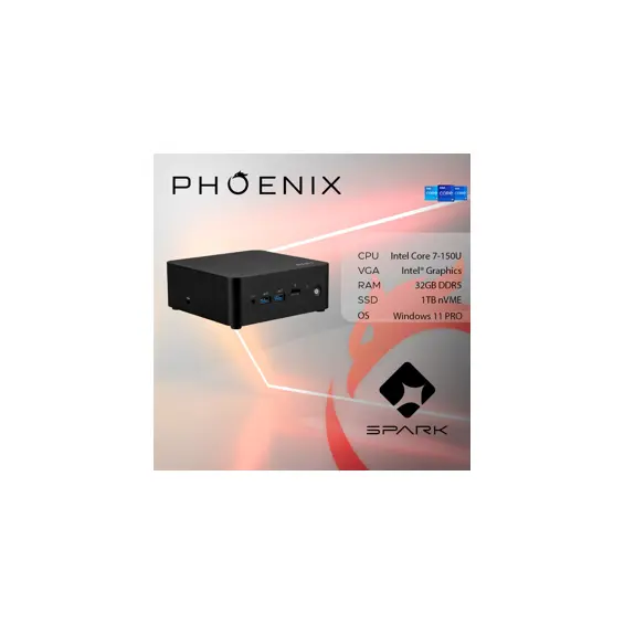 Računalo Phoenix SPARK X-110 Intel Core 7-150U/32GB DDR5/NVME SSD 1TB/WiFi 6E/BT 5.3/Windows 11 PRO