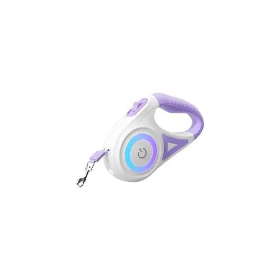 Rojeco RQYS-04 automatski povodac s LED i RGB svjetlom, 5 m, ljubičasti