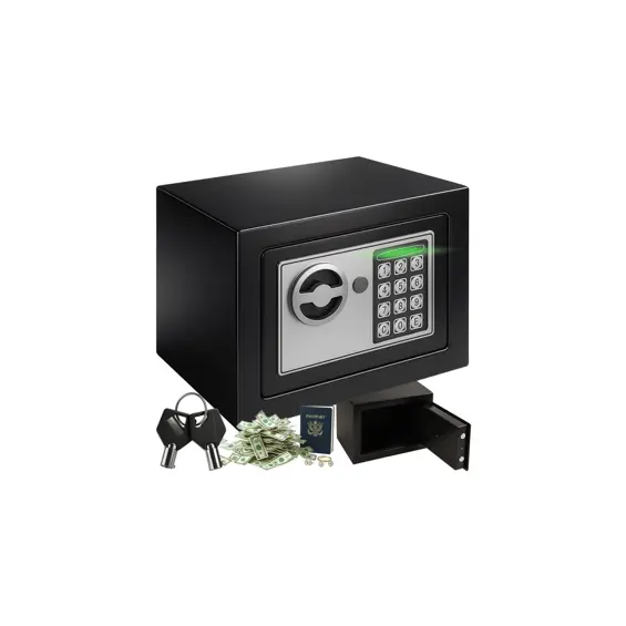 Ruhhy 26101- kućni sef s elektroničkom bravom – digitalni sef za novac i dokumente, crni