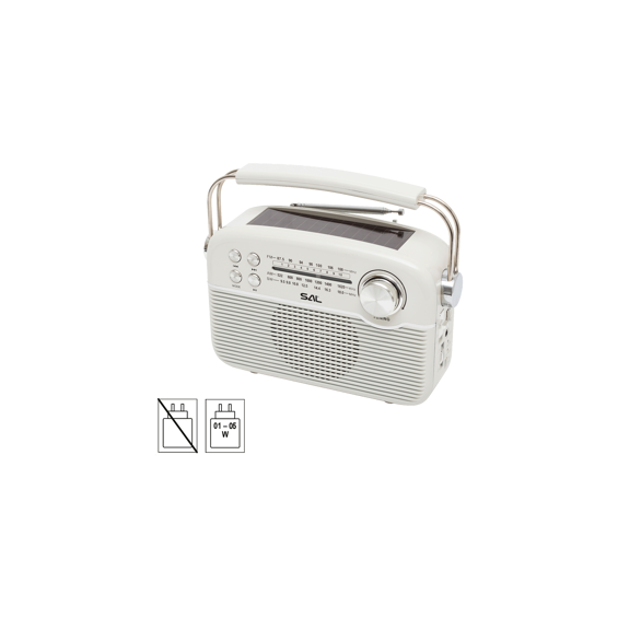SAL Radio prijemnik sa solarnim napajanjem, FM-AM-SW, Bluetooth - RPR9