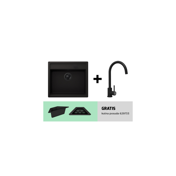 Set Schock Nemo N-100 nero + slavina Prima crna + gratis posuda i crni pribor