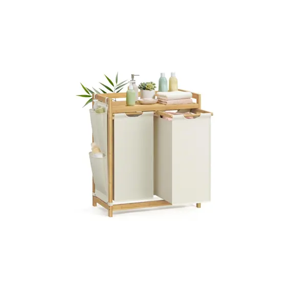 SONGMICS RLH100W01 – Bambusni koš za rublje