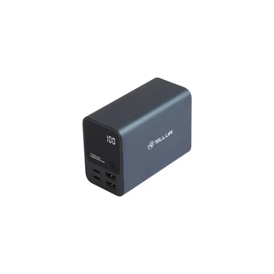 TELLUR POWER BANK PD903 Ultra Pro 10000mAh, 2xQC3.0 22.5W + 2xPD100W, LCD display, PLAVI