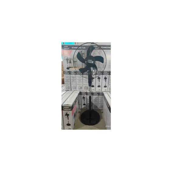 Verk Group FS-1601 BLACK Stajaći Ventilator 40 cm 40W s Oscilacijom i 3 Brzine – Crni