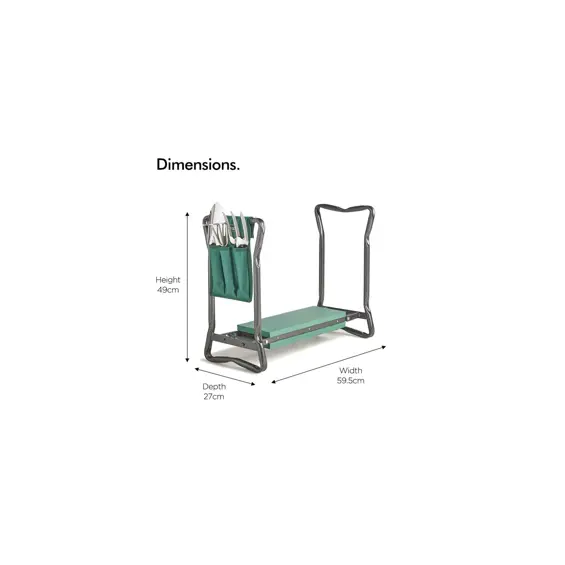 VonHaus 2-u-1 Sklopiva vrtna klupa za klečanje i sjedenje s 3-dijelnim setom alata (2515210)