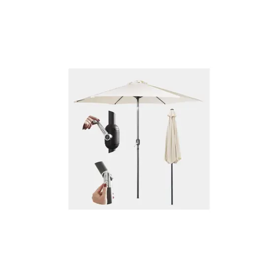  VonHaus 2522062- suncobran promjera 2,7 m s funkcijom nagiba u boji slonovače/bež (Ivory).