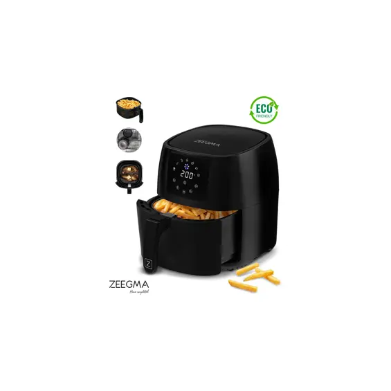 ZEEGMA KNAPPER PRO BLACK friteza na vrući zrak 1400 W – 8 programa, 3,5–4,5 L