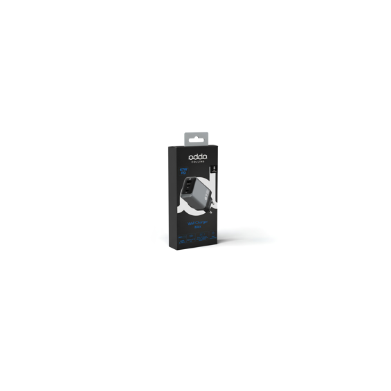 Zidni punjač Adda Collins CH-016-GM, 2 x Type C izlazi, 67W, GaN, gun metal