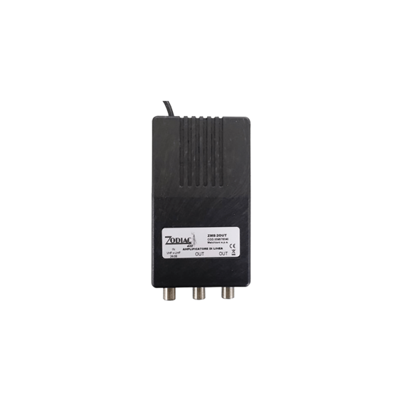 ZODIAC Pojačalo antensko, 1 ulaz 2 izlaza, 20/20dB - ZMS /2OUT