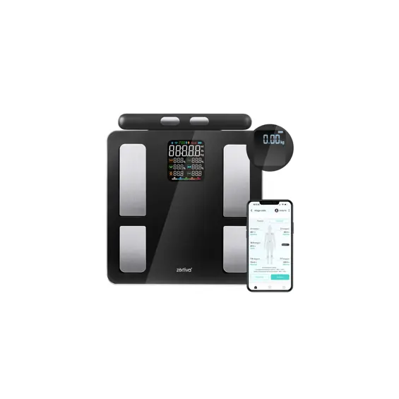 Zortiva 26893 pametna osobna vaga s analizom sastava tijela (Bluetooth/WiFi, do 180 kg)