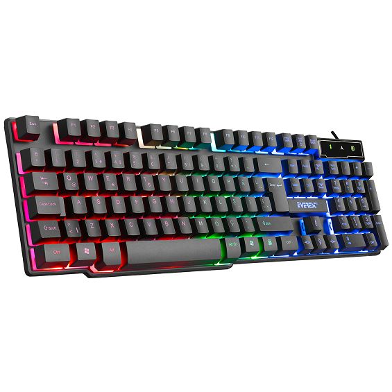 Tipkovnica EVEREST KB-188 Borealis, rainbow, HR layout, crna