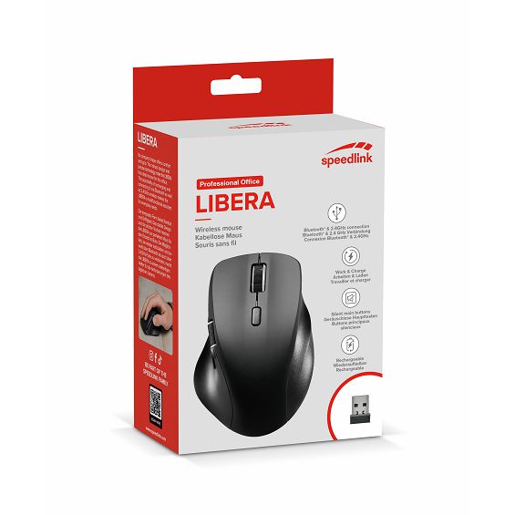 Miš SPEEDLINK LIBERA, bežični, Bluetooth, silent, 3200 DPI, crni
