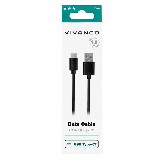 Kabel VIVANCO 60406, Type-C, do 18W, 1.2m, crni