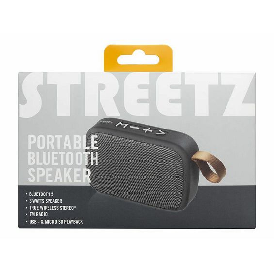 Bluetooth zvučnik, STREETZ CM770, USB, Micro SD, AUX, FM, Handsfree, TWS, crni