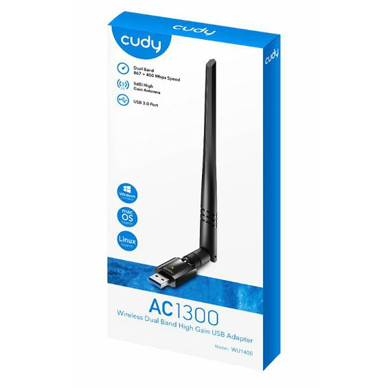 Mrežni adapter CUDY WU1400, AC1300 Wi-Fi High Gain USB 3.0 Adapter