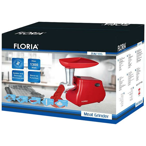 Floria Mašina za mljevenje mesa, snaga 1300 W, crna - ZLN2386/BK