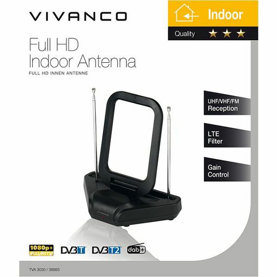 Antena VIVANCO 38883, Full HD, unutarnja, prstenast dizajn, podesiva, LTE Filter