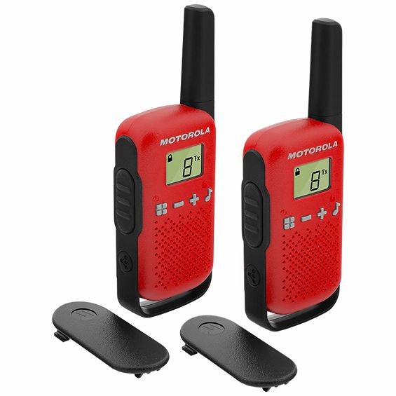 Motorola Walkie Talkie, domet 4 km, 16 kanala, crvena - TLKR T42 RD