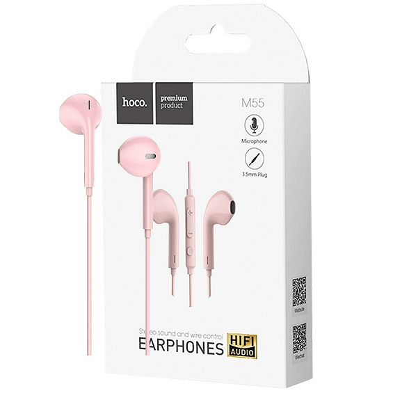 hoco. Slušalice sa mikrofonom, 3.5 mm, dužina kabela 1.2 met, pink - M55 Memory sound Pink