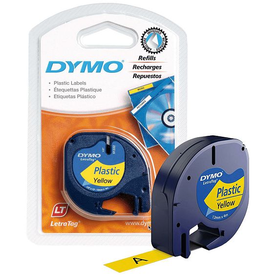 Dymo Kazeta s trakom za LetraTag,  4 met.,  12 mm, plastic žuta - S0721620