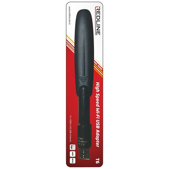 REDLINE Wi-Fi mrežna kartica, USB, 2.4 GHz, 5 dB, 150 Mbps, RTL8188 - T6 WiFi antenna