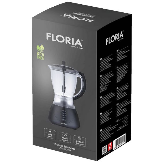 Floria Blender,  zapremina 1.5 lit, 300 W, crna - ZLN3080 (ZLN3079 BK)