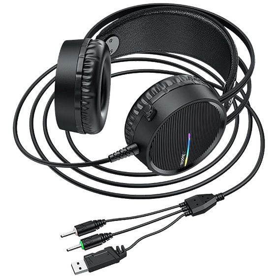 hoco. Slušalice sa mikrofonom, gaming, dužina kabela 2.4 met, crna - W100 Touring