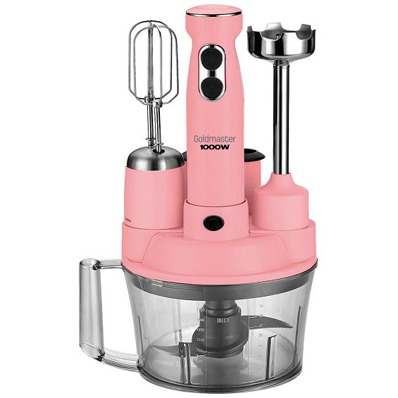 Goldmaster Štapni mikser sa posudom, 5u1, 1000 W, Multipraktik - GM-7239P Elena Max Pink