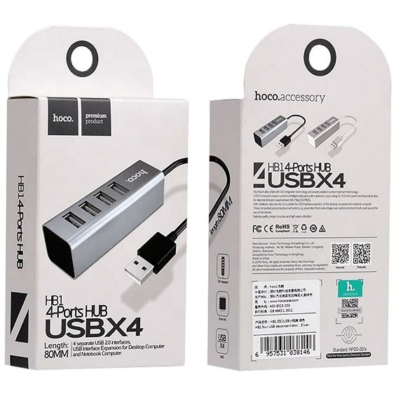 hoco. Konverter HUB USB2. to 4 x USB2.0 - HB1