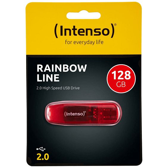 (Intenso) USB Flash drive 128GB Hi-Speed USB 2.0, Rainbow Line, RED - USB2.0-128GB/Rainbow