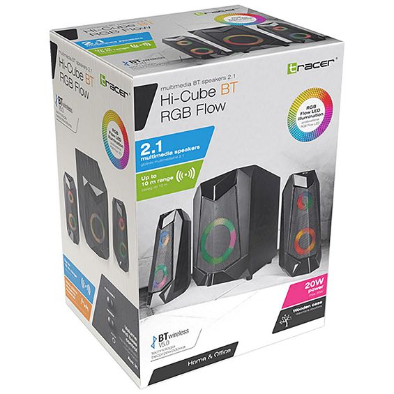 Tracer Zvučnici 2.1 sa RGB osvjetljenjem, Bluetooth - HI-CUBE 2.1 RGB FLOW