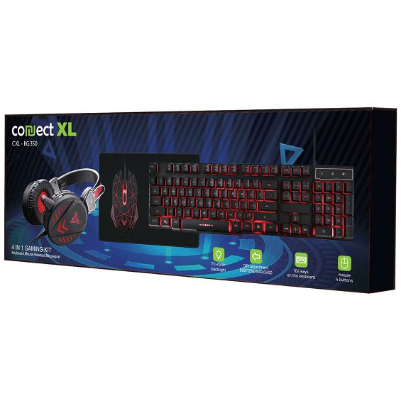 Connect XL Gaming set, slušalice, tipkovnica, miš, podloga za miš - CXL-KG350 Kit Gaming