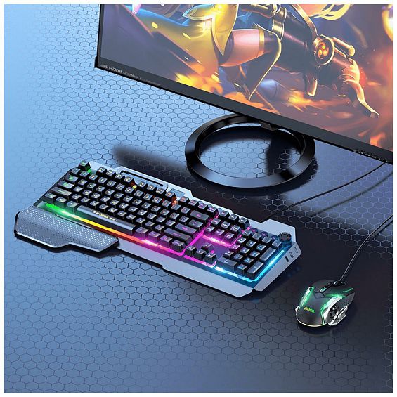 hoco. Tipkovnica+miš, gaming set, RGB osvjetljenje, USB - GM12