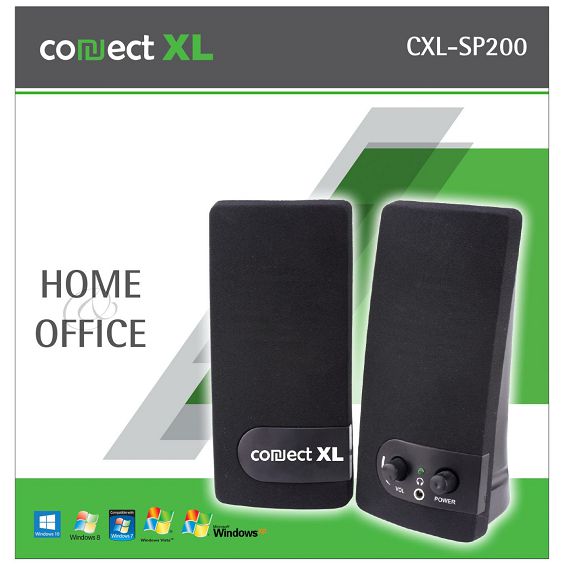 Connect XL Zvučnik, set,  2.0, USB 5V, crna boja - CXL-SP200