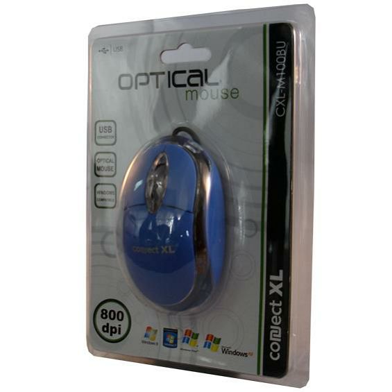 Connect XL Miš optički,  800dpi, USB, plava boja - CXL-M100BU