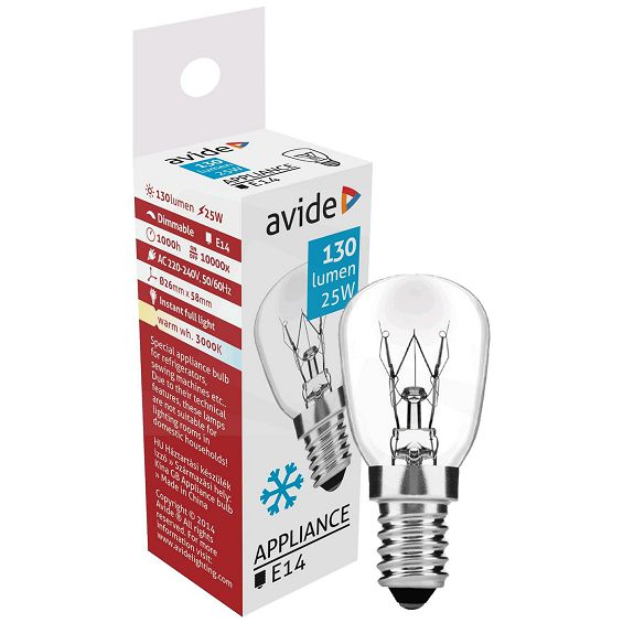 Avide Sijalica za hladnjak, LED 25W, E14, 3000K, IP20 - Cooling Bulb 25W E14